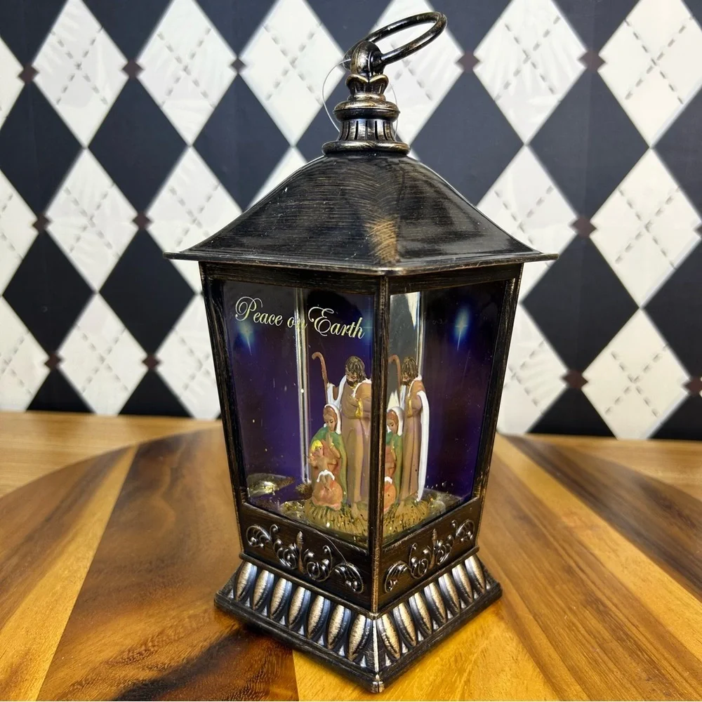 Battery Powered Nativity Lantern 9.5” Holy Family Lighted Decor Fontanini - Picture 4 of 10